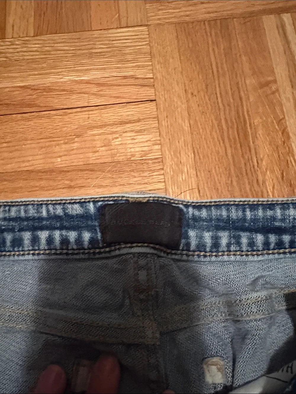 Buckle Light Blue Distressed Denim Shorts